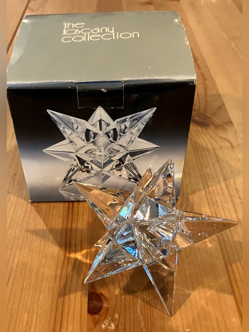 EUC The Toscany Collection 24% Lead Clear Crystal Star Candle Holder 4” 9 point